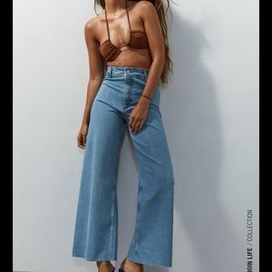 The Marine Straight Jeans in Medium Blue Size 38/6 Zara NWT